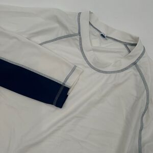 Cabana Life Tee Shirt‎ Mens 2XL White Blue Long Sleeve Performance Athletic Fit